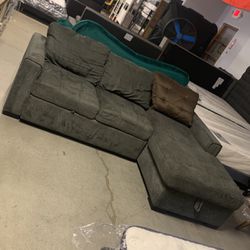 Sofa Chaise Sleeper With Storage  AS IS