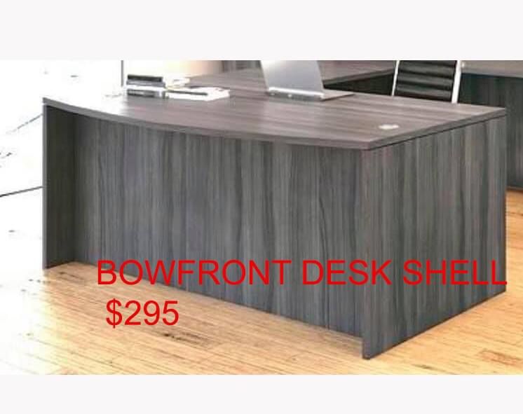 New Gray Bowfront Desk 30x72