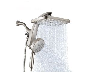 BOZYBO Rain Shower Head with Handheld: High Pressure Shower Heads with Handheld Spray Combo, 12" Rainfall Shower Head and 9 Sprays Hand Showerheads wi