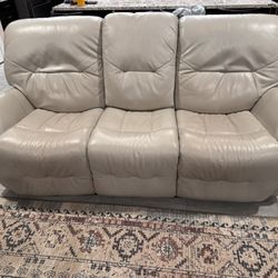 White Leather Power recliner