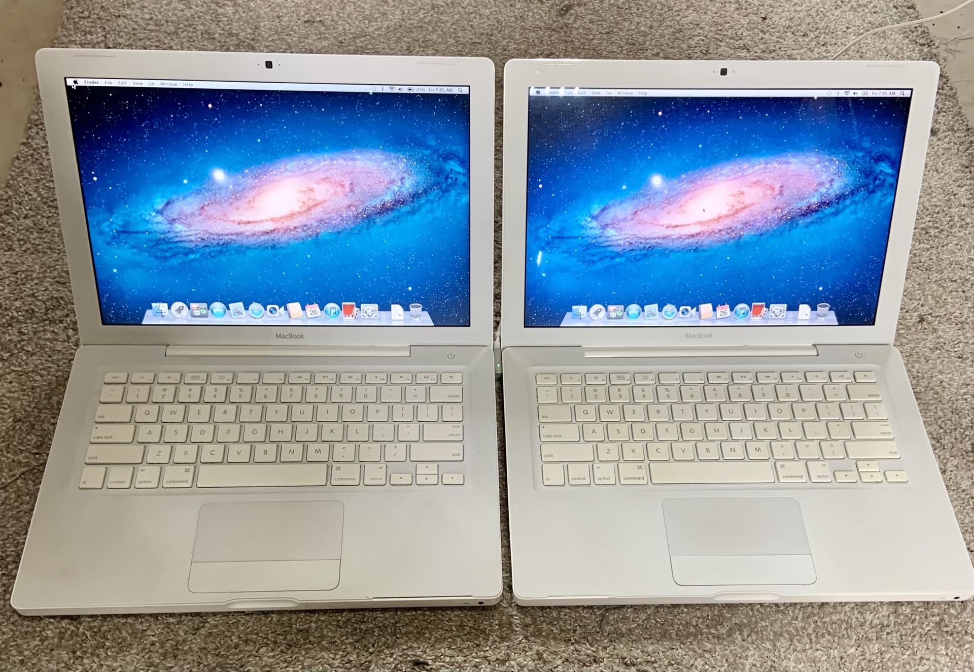 2 White MacBook  13” Laptops