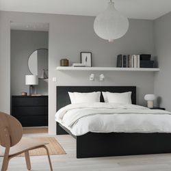IKEA MALM Bed frame, black-brown, King