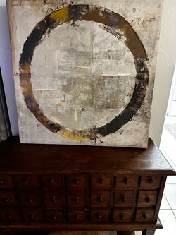 Large Abstract Circle Canvas Painting