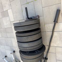 CAP Bumper Plates 370 Pounds + Bar and Plate organizer