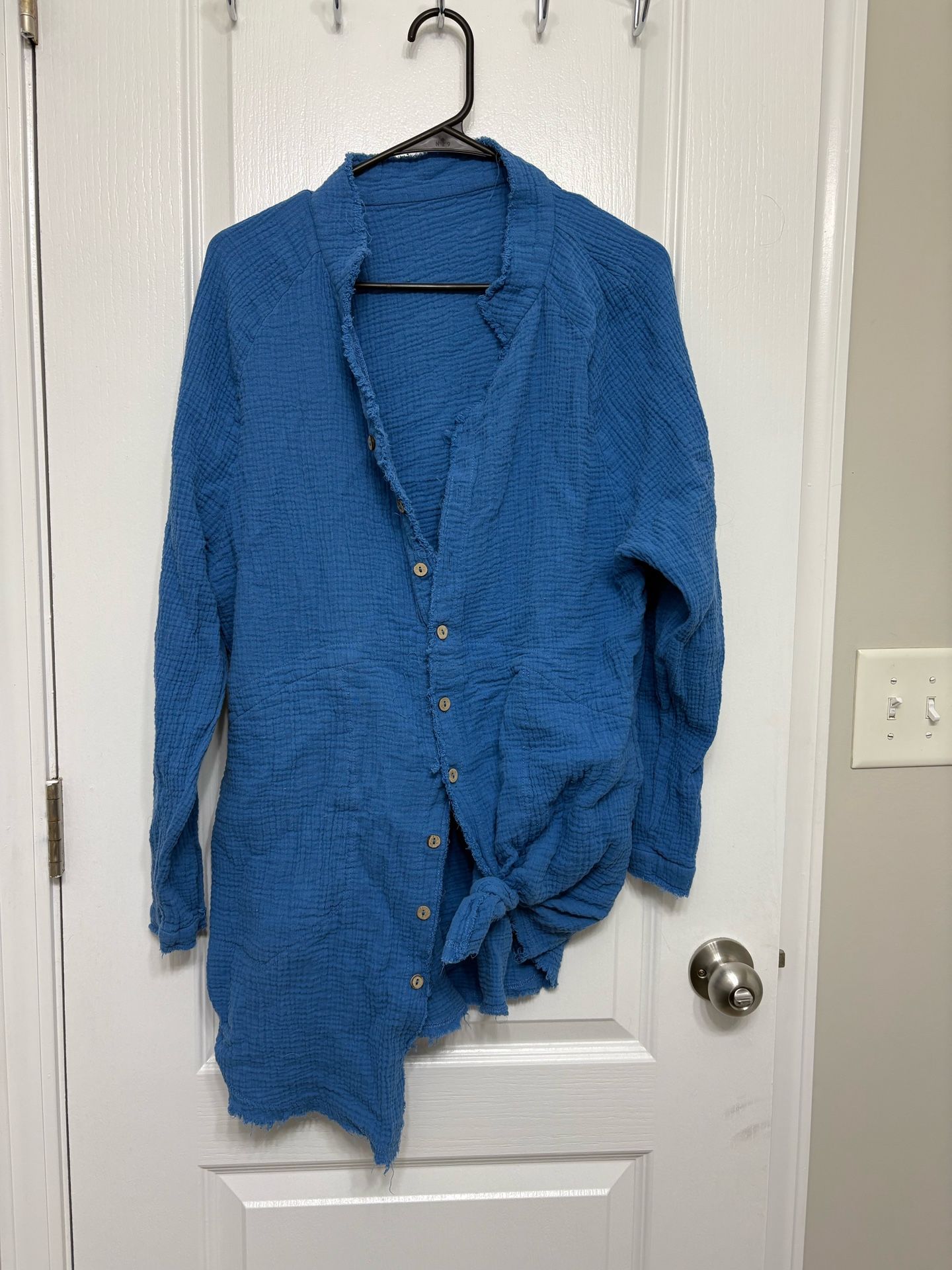 Blue Linen Cardigan