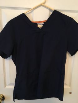 Navy Blue Scrub Top SIZE S