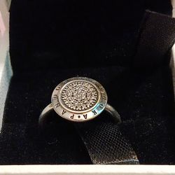 Pandora Authentic Brand New Sterling Silver Signature CZ Logo Ring Size 7-8 Available 