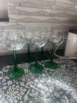Luminarc Vin du Rhin Green Stem Wine Glasses - Set of 6