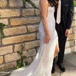 Prom Dress White Sherri Hill Size 4