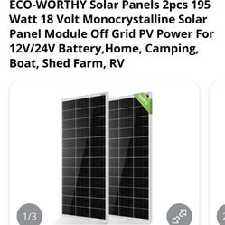 195W 2 Pack Solar panels 