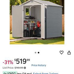 Patiowell 6X6 FT Outdoor Storage Shed with Lockable Door and Floor