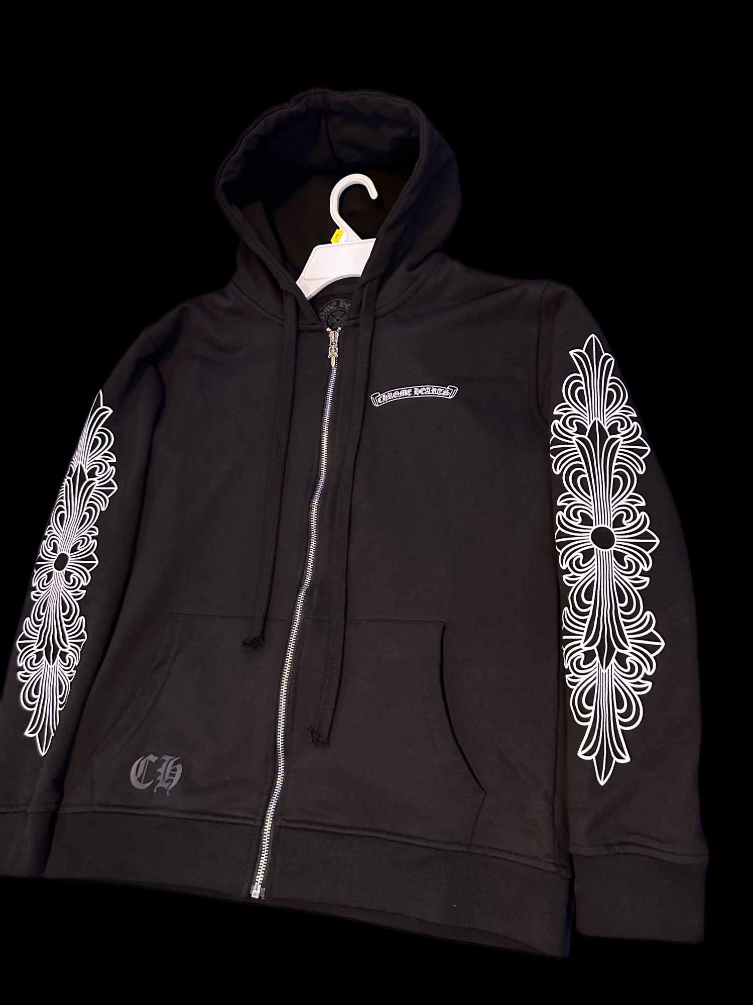 Chrome Hearts Eye Chart Dagger Zip-Up Hoodie for Sale in