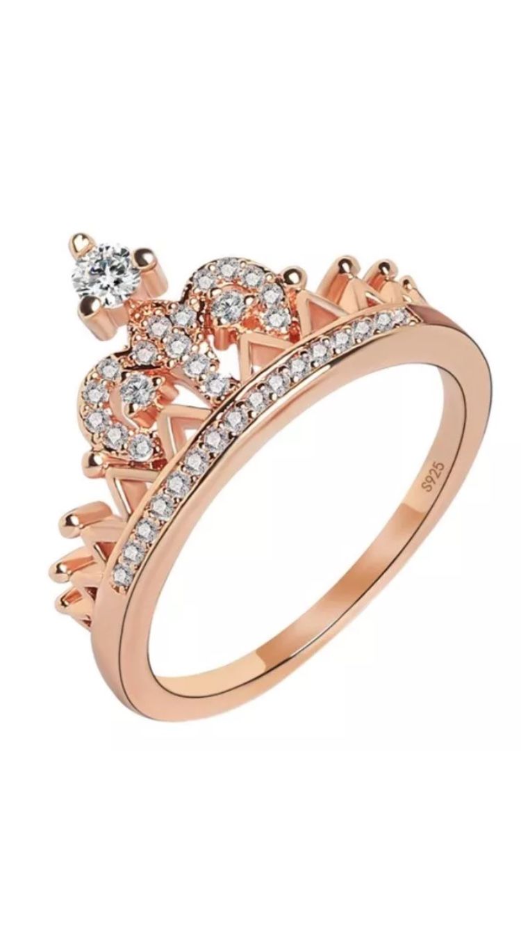 Rose Gold Princess Crown Ring