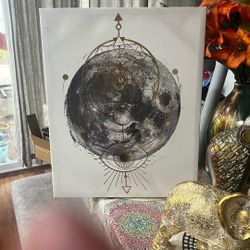 Canvas Picture, Black, Gray, White, And Gold