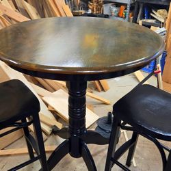 Round Wooden Bistro Table and More