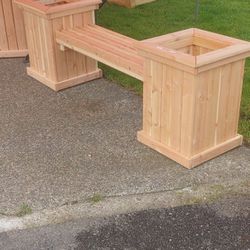Patio Bench With Planter Boxes