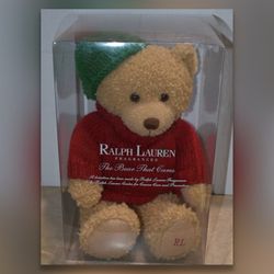 2006 Ralph Lauren Fragrances Red Sweater& Hat Stuffed Plush Bear