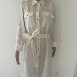 Lauren By Ralph Lauren Belted Twill Shirtdress