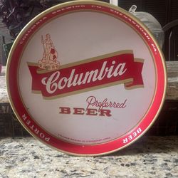 Columbia Beer Tray 12” Round. See Pictures For Condition. You Pickup