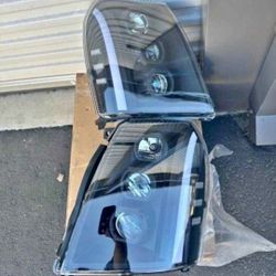07-14 Cadillac Escalade/Escalade ESV/Escalade EXT LED Switchback Headlights Faros Calaveras Micas Faroles Headlamps 