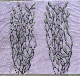 Metal Leaf Wall Decoration (pair)