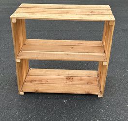 *Delivery Available* Solid Wood 3-Tier Storage Shelf – Rustic Farmhouse Bookcase