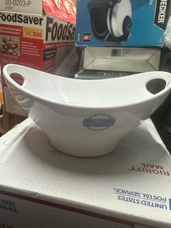 Large white serving bowl