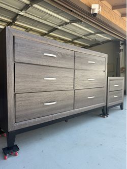 Gray Dresser Set with Nightstand