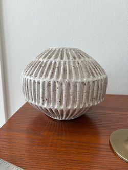 Ribbed Ceramic Vase