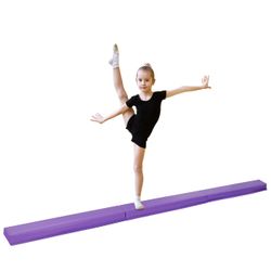 9ft Folding Gymnastic Balance Beam Bar Foam Low Floor Extra Firm Balance Walking Beams