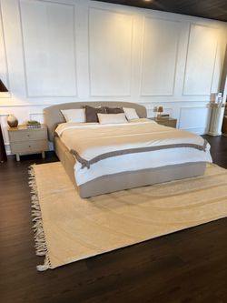 Crate & Barrel Inspired Storage Bed | Upcycled Linen