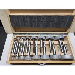 16 PC FORSTNER WOOD BORING DRILL BIT TOOL FORSTENER SET In Wooden Box 