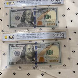 $100 Bill With A Certain Number 52,51