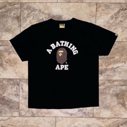 BAPE A Bathing Ape College Tee Black Size XL