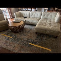 Free White Leather Sectional