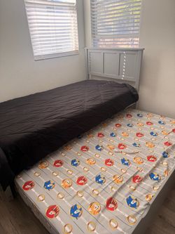Twin bed trundle grey