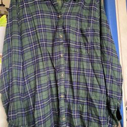 Hollister Womens Flannel Button Up Size L Plaid Long Sleeve Green Boyfriend Fit