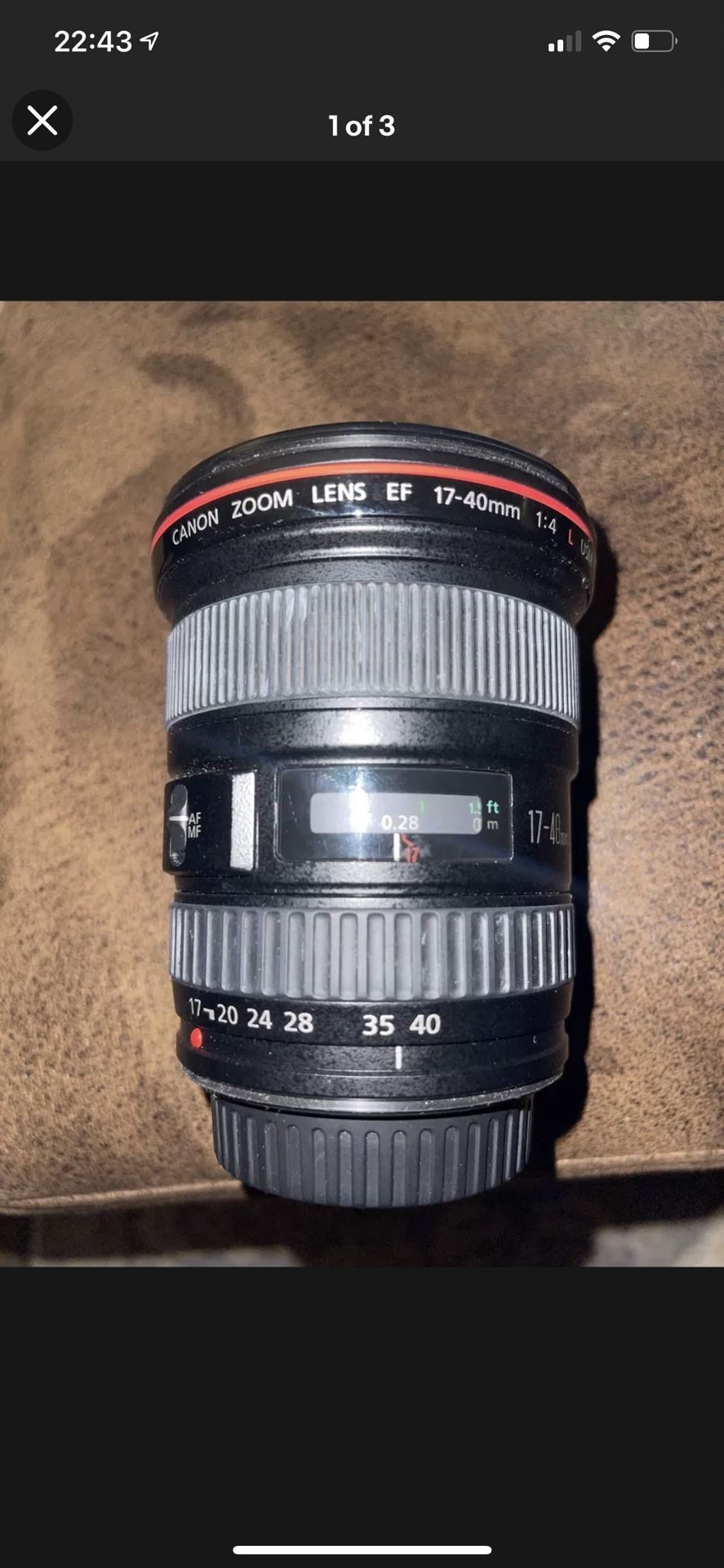 Canon Ef  17-40mm Zoom Lens