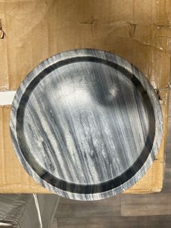 Round Gray Marble Serving Tray