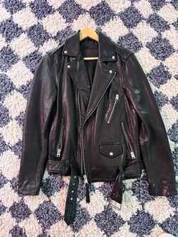 AllSaints Men’s Renzo Leather Biker Jacket (2019 DISCONTINUED) Size XS