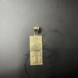 100 bill pendant 10k