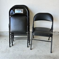 Folding Chairs Padded, Black