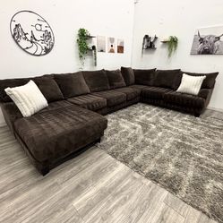 Brown Sectional Couch - Free Delivery 