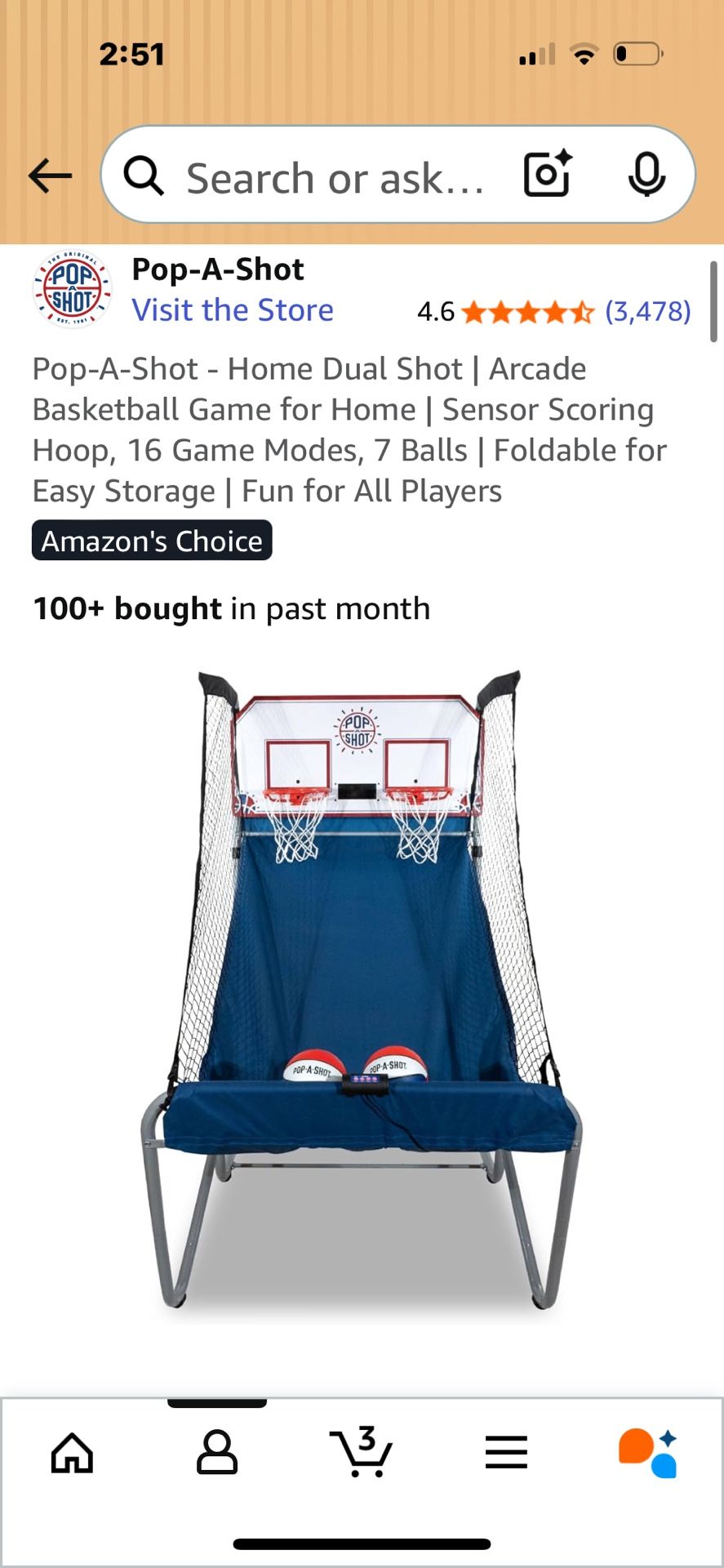 Pop A Shot Dual Basketball Game