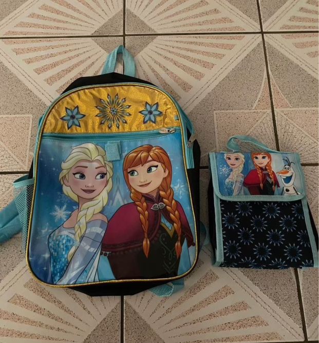 Frozen Elsa And Ana backpack with Lunch bag