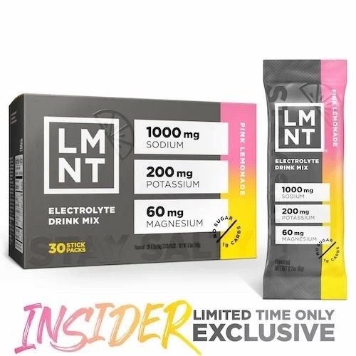 Box of LMNT pink lemonade