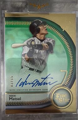 Topps Five Star Hideki Matsui Autograph Green Parallel numbered 03/15.