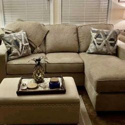 Beige Modern Reversible Sectional Sofa