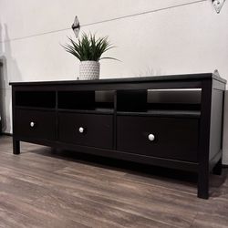 Like New Solid Wood IKEA TV Stand w/ Silver Knobs | Hemnes Model