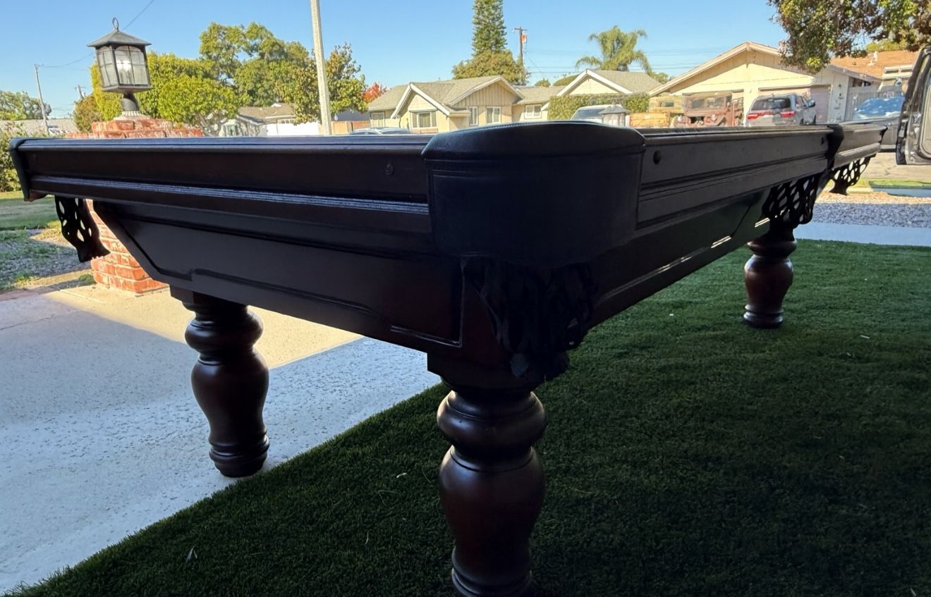 Brown walnut Pool Table By GoldenWest Billiards 8’ (Free Delivery & Pro Setup)